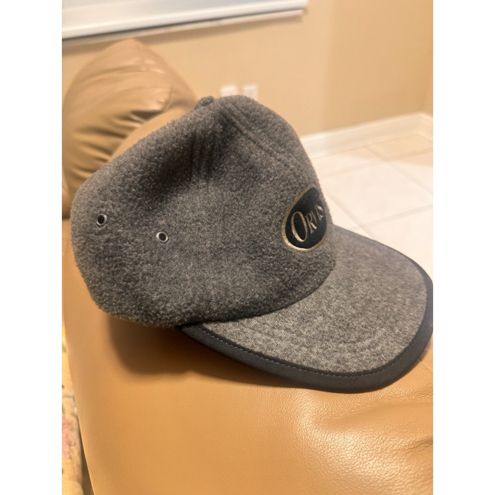 Vintage Orvis USA Gray Wool Felt Strapback Hat Cap Made In USA Embroidered Logo - Picture 3 of 8